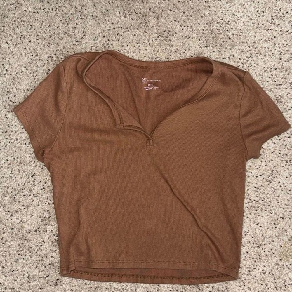 Women's Brown Crop-top